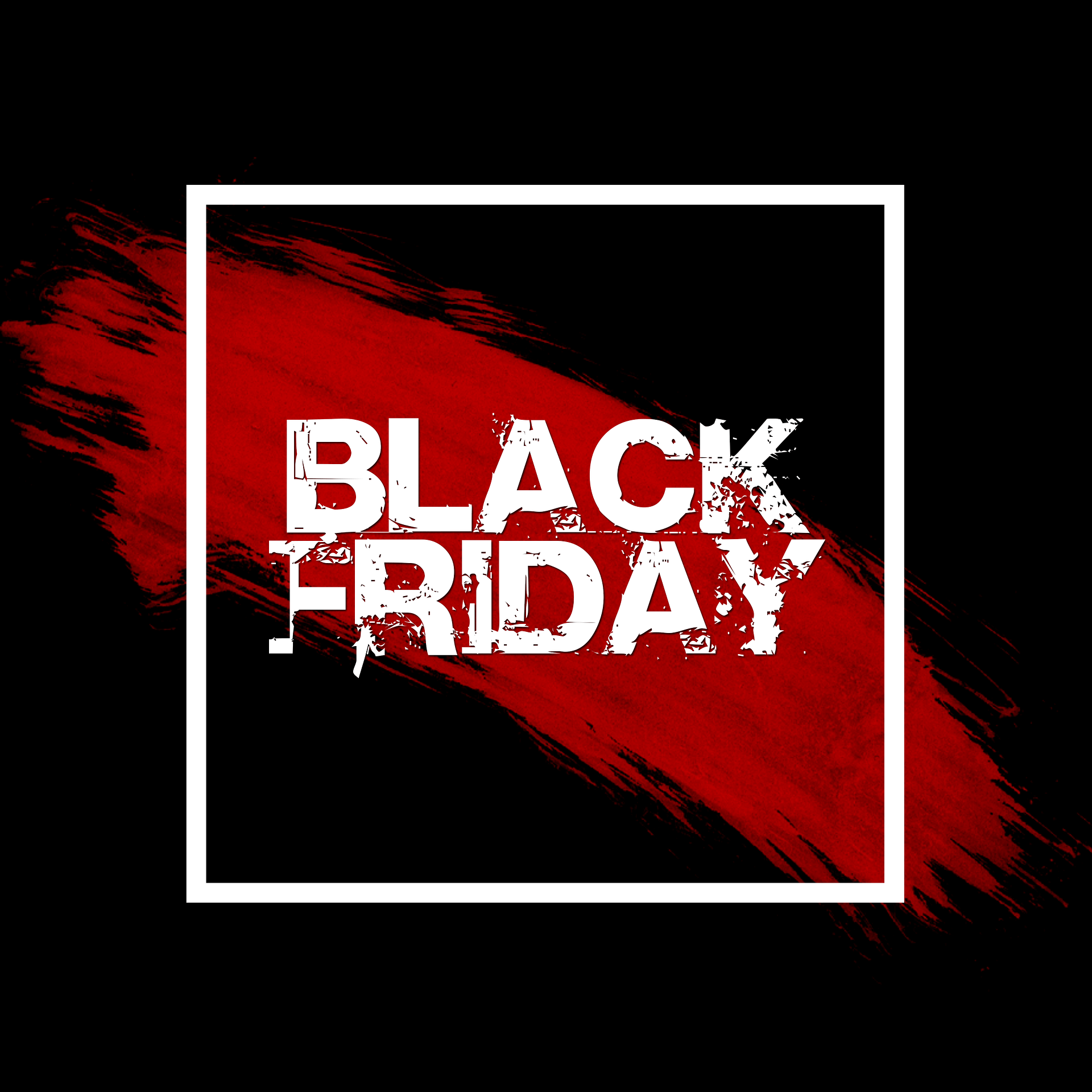 Black Friday - expressão escrita de cor branca, sob fundo preto