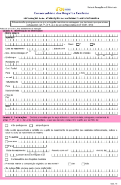 Como tirar a cidadania portuguesa sozinho 5 - imagem de um formulário de pedido de nacionalidade